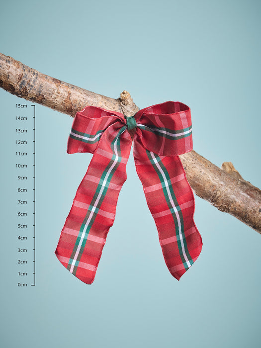 Three Red Tartan Tree Bows
