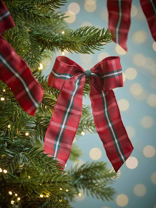 Three Red Tartan Tree Bows