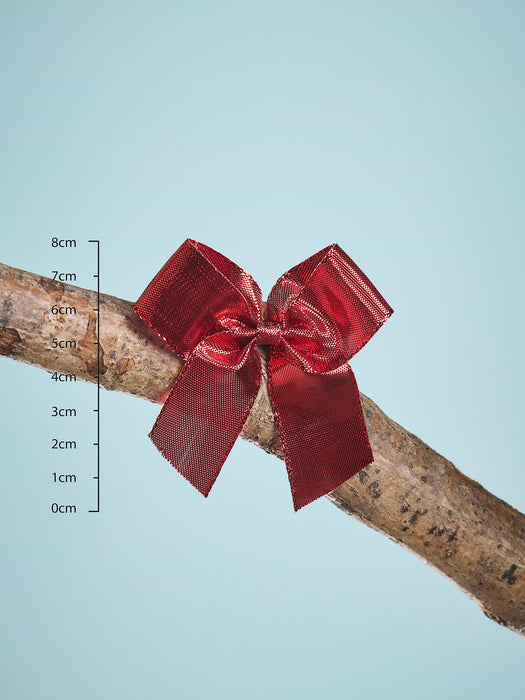 Fifty Metallic Tree Bows - Red