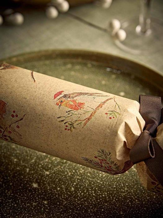 Six Luxury Handmade Crackers - Festive Robins