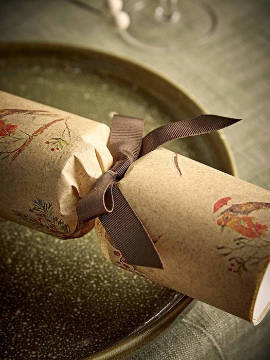 Six Luxury Handmade Crackers - Festive Robins