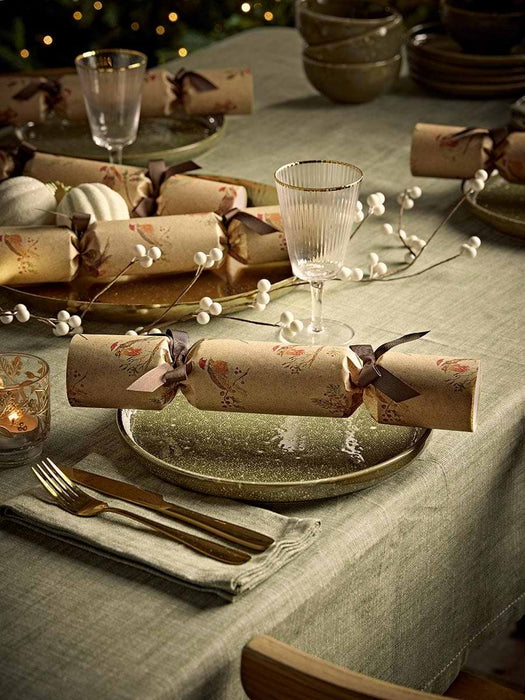 Six Luxury Handmade Crackers - Festive Robins