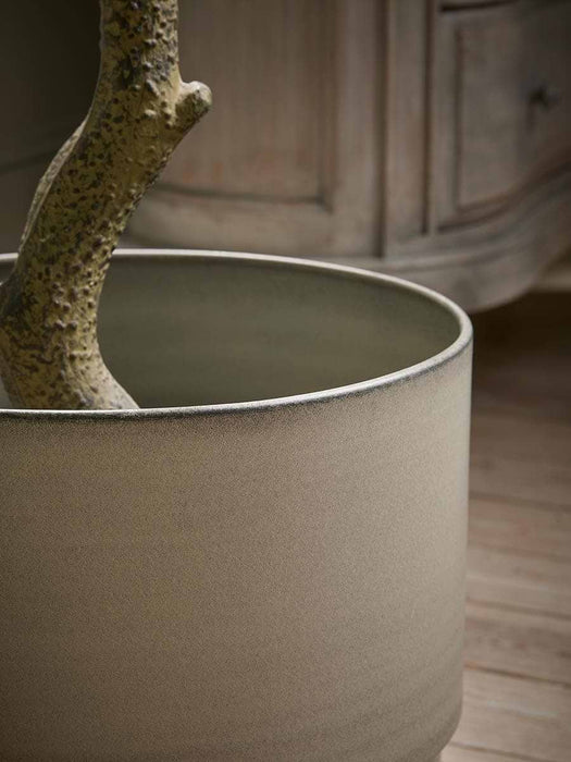 Two Large Ridged Metal Planters