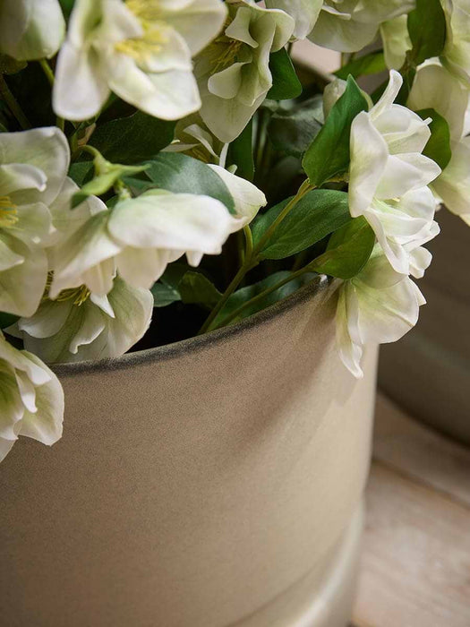Two Large Ridged Metal Planters