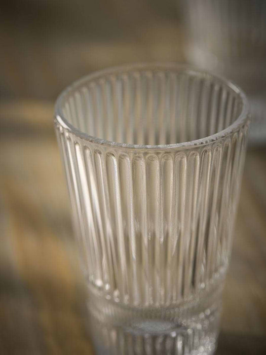 Four Ridged High Ball Glasses