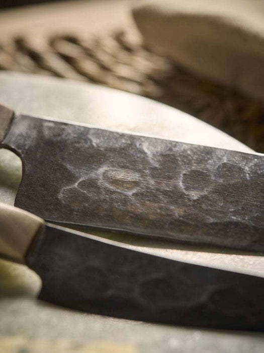 Two Oak Handle Cheese Knives