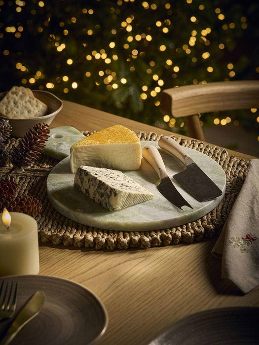 Two Oak Handle Cheese Knives