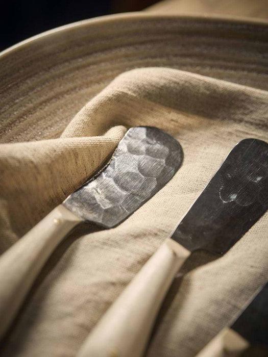 Four Oak Handle Butter Knives