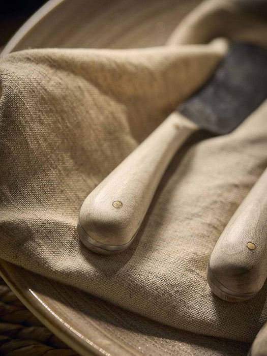Four Oak Handle Butter Knives