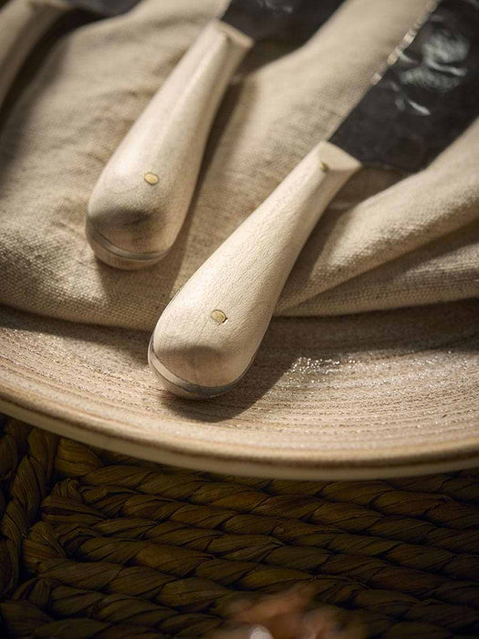 Four Oak Handle Butter Knives