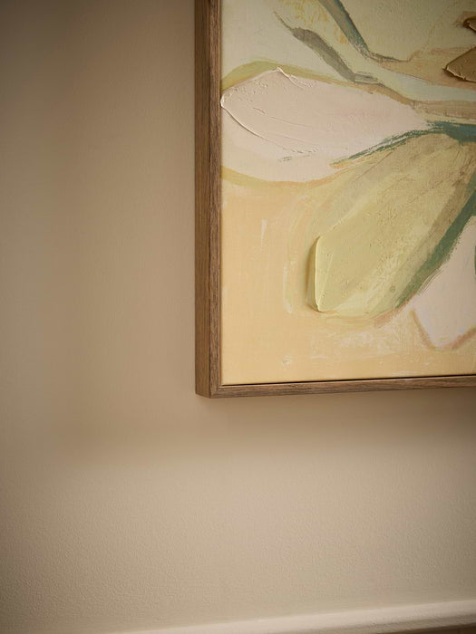 Large Bright Floral Framed Canvas
