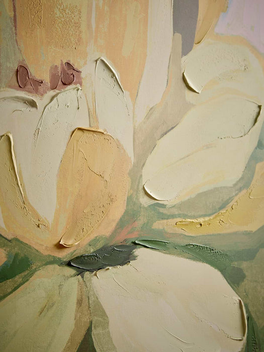 Large Bright Floral Framed Canvas