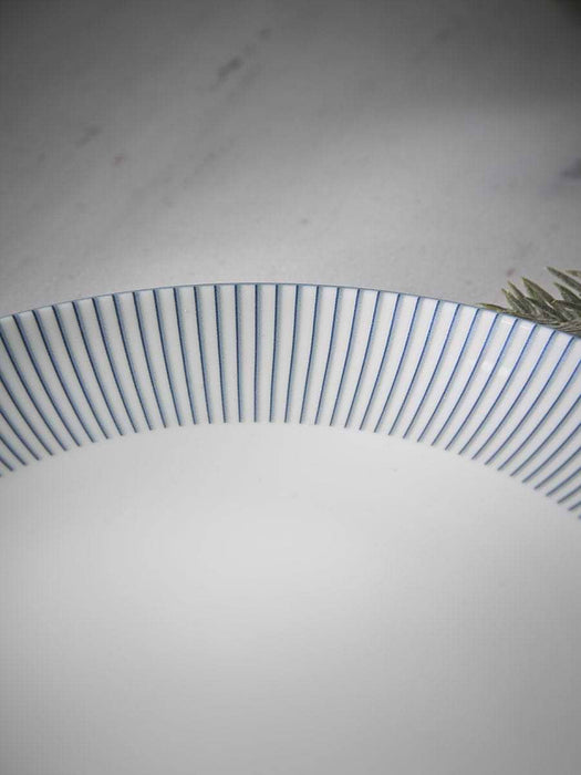 Striped Bone China Dinner Plate