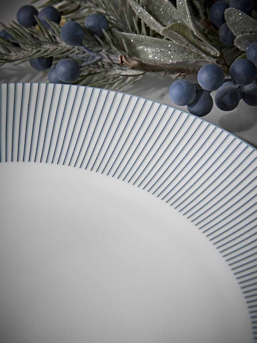 Striped Bone China Dinner Plate