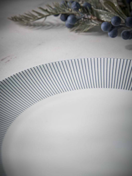 Striped Bone China Dinner Plate