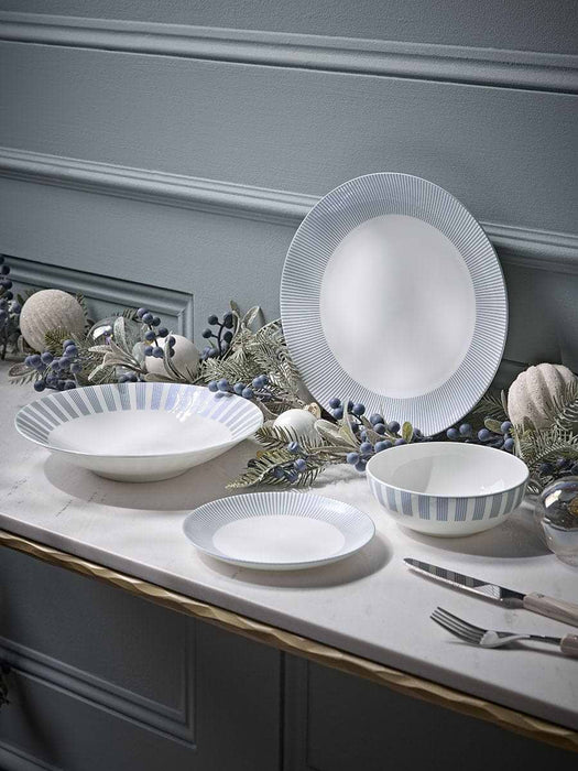 Striped Bone China Pasta Bowl