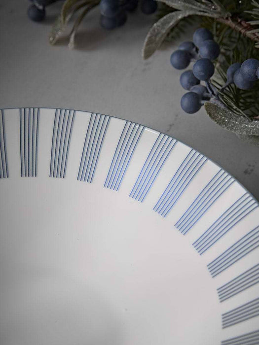 Striped Bone China Pasta Bowl