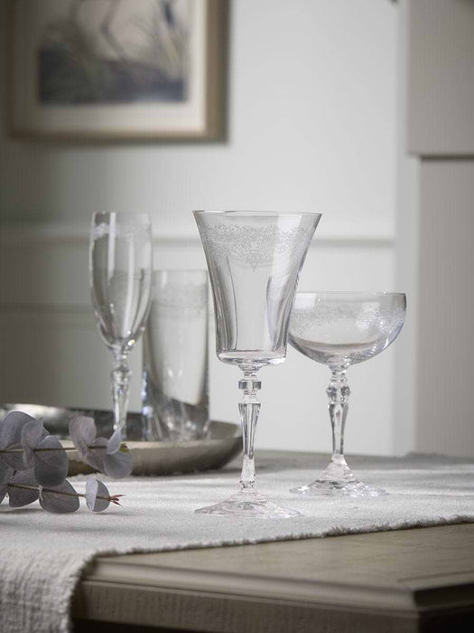Four Filigree Crystal Wine Glasses