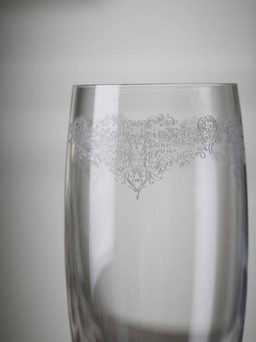 Four Filigree Crystal Champagne Glasses