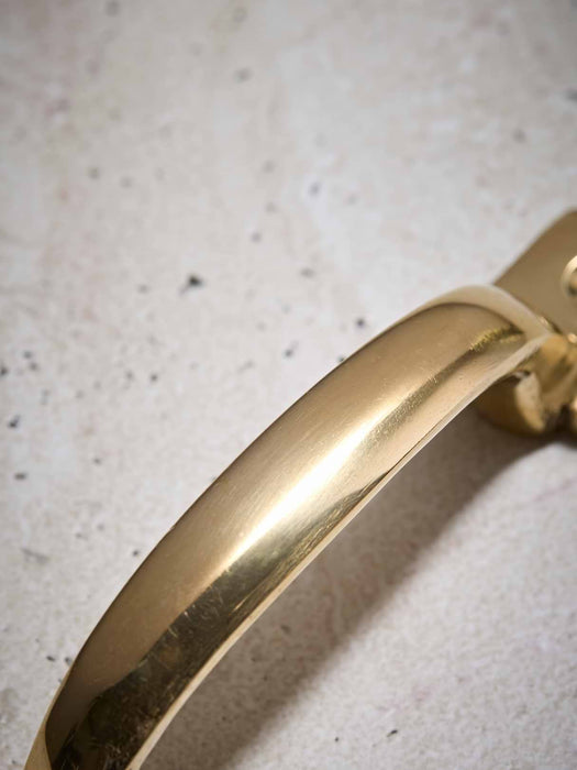 Curved Square Handle - Solid Brass