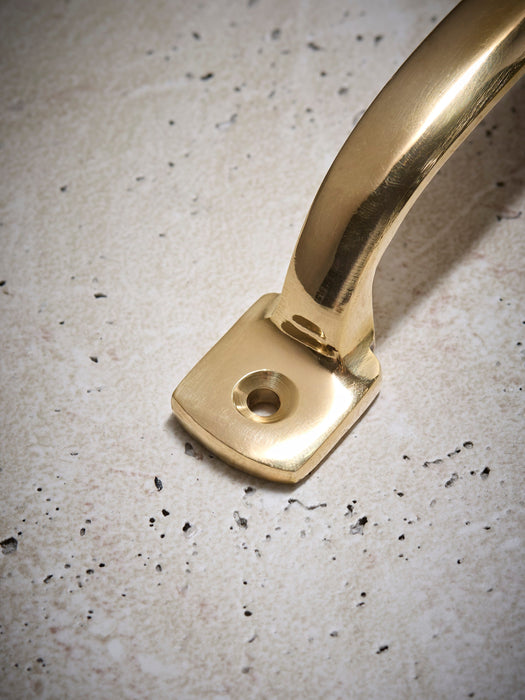 Curved Square Handle - Solid Brass