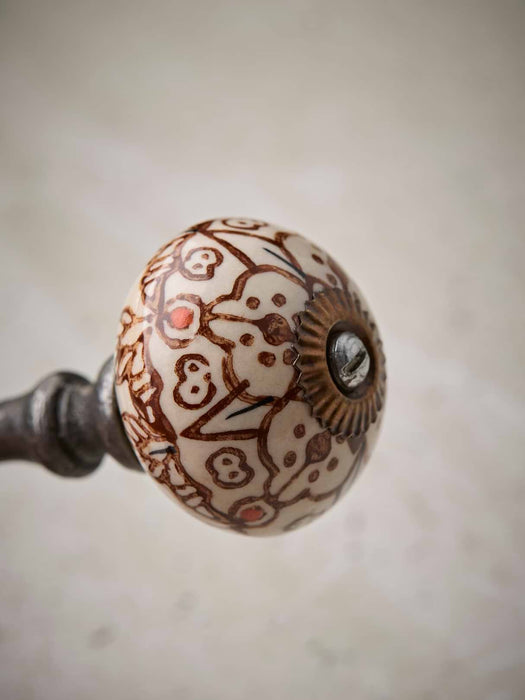 Painted Ceramic Double Coat Hook