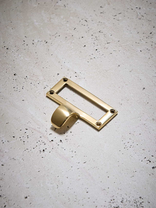 Library Label Card Frame - Solid Brass
