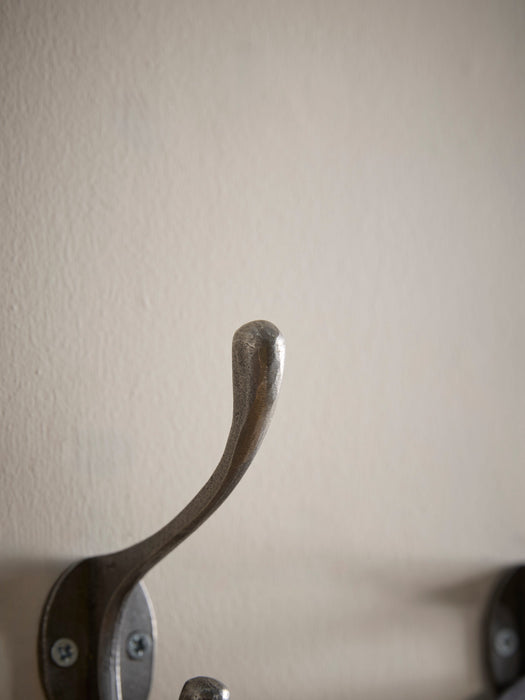Set of Three Double Coat Hooks -Cast Iron