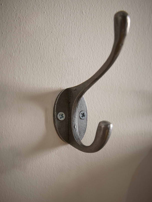 Set of Three Double Coat Hooks -Cast Iron