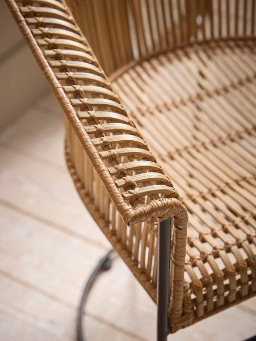 Flat Rattan Scoop Chair