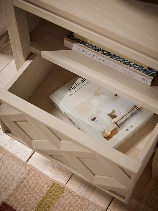 Oak Diamond Bedside Table