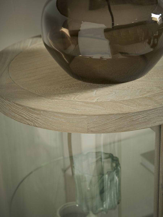 Curved Oak Display Sideboard