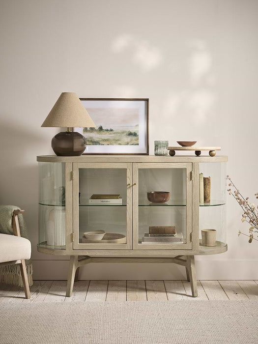 Curved Oak Display Sideboard