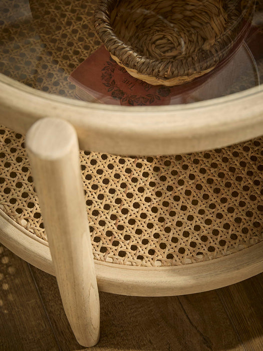 Curved Rattan Side Table