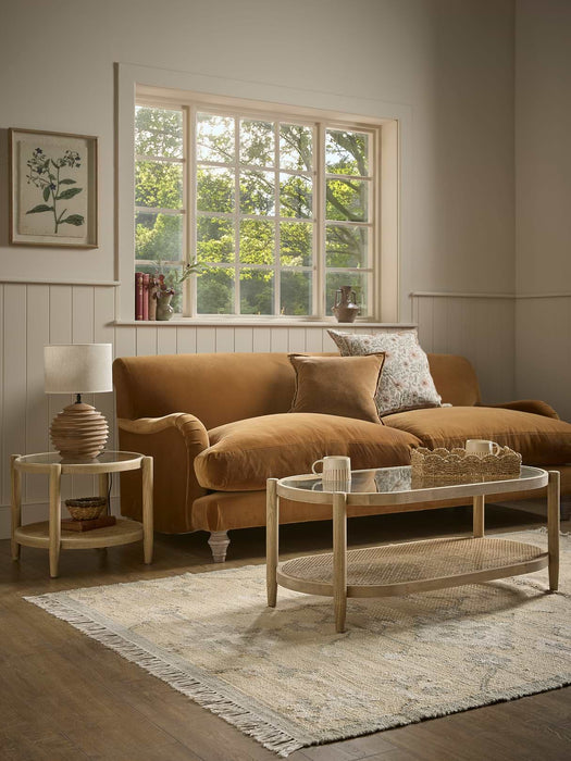 Curved Rattan Side Table