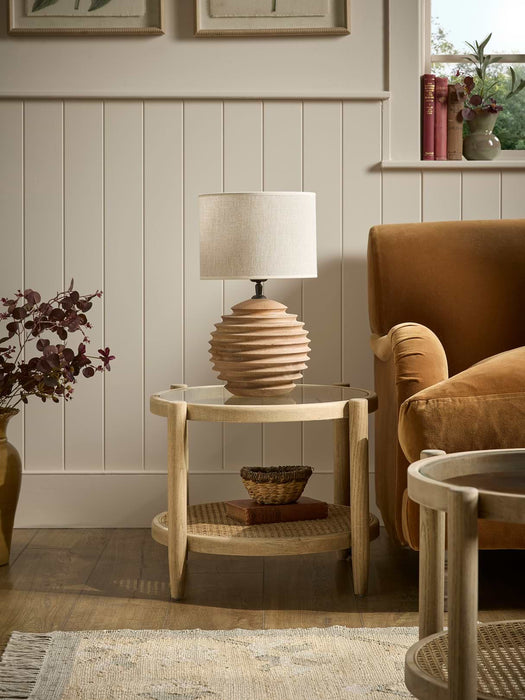 Curved Rattan Side Table