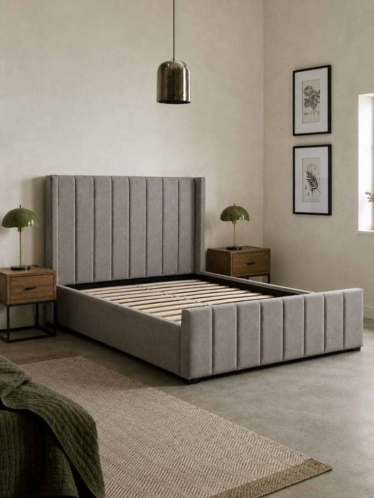 Ivor Velvet Ottoman Storage Bed - Double