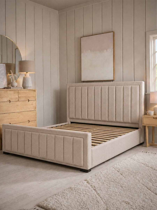 Odin Cream Velvet Bed - King