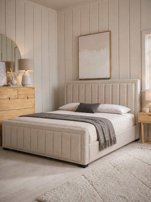 Odin Cream Velvet Bed - King