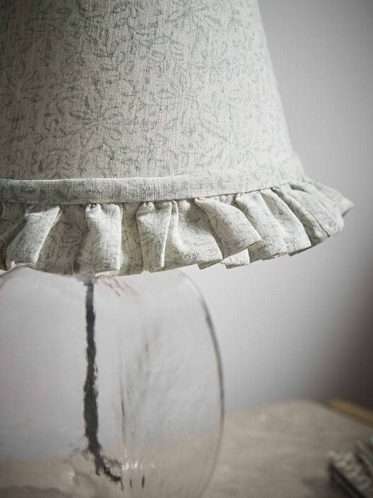 Indira Hand Block Printed Ruffle Lampshade - Dusky Sage