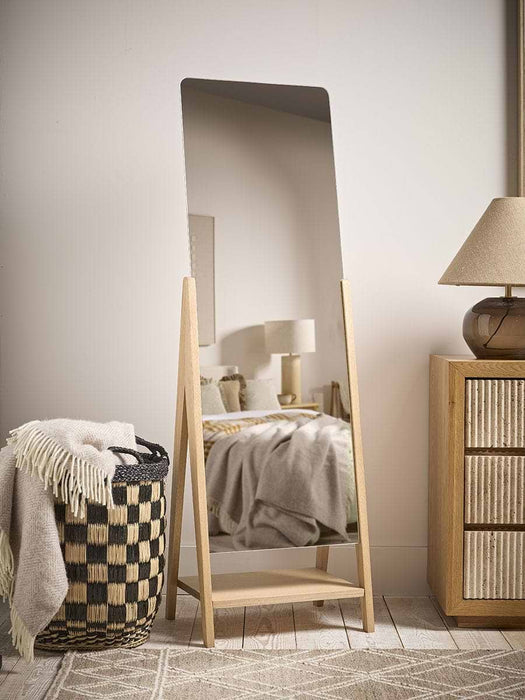 Oak Frameless Floor Length Mirror