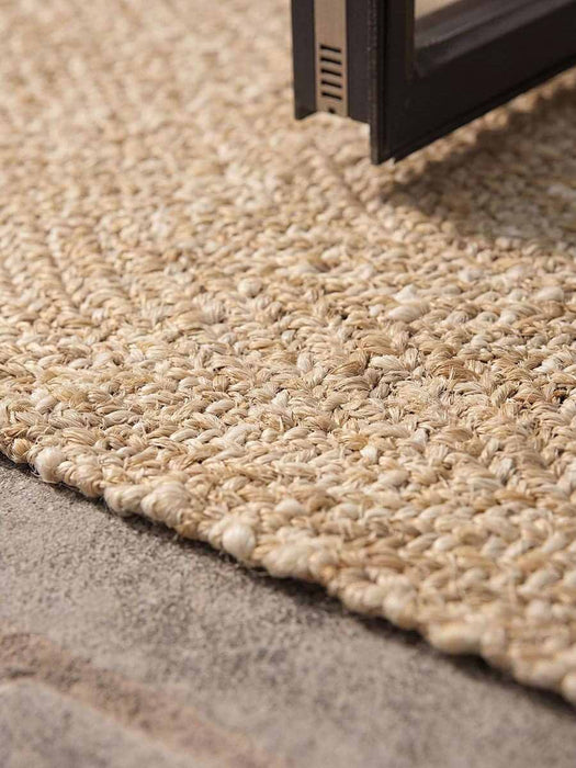 Natural & White Braided Jute Chevron Doormat - Double