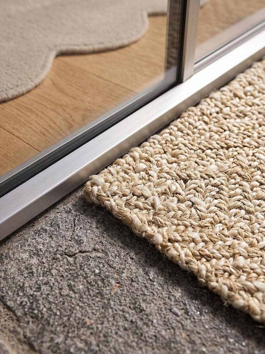 Natural & White Braided Jute Chevron Doormat - Double