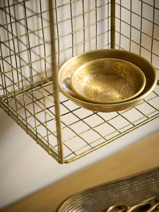 Small Wire Shelf Unit - Antique Gold