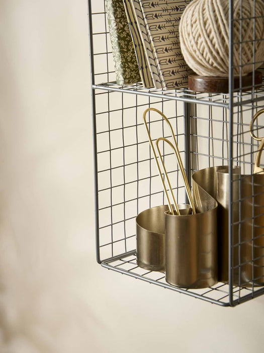 Small Wire Shelf Unit - Grey
