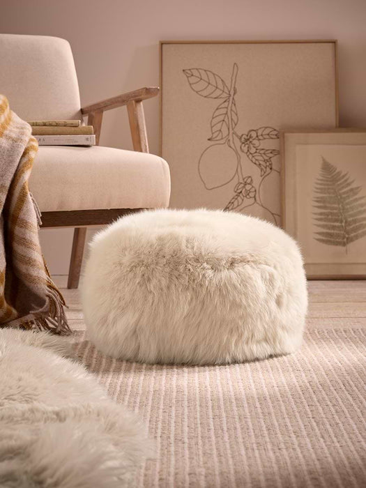 Sumptuous Sheepskin Perch Footstool - Natural