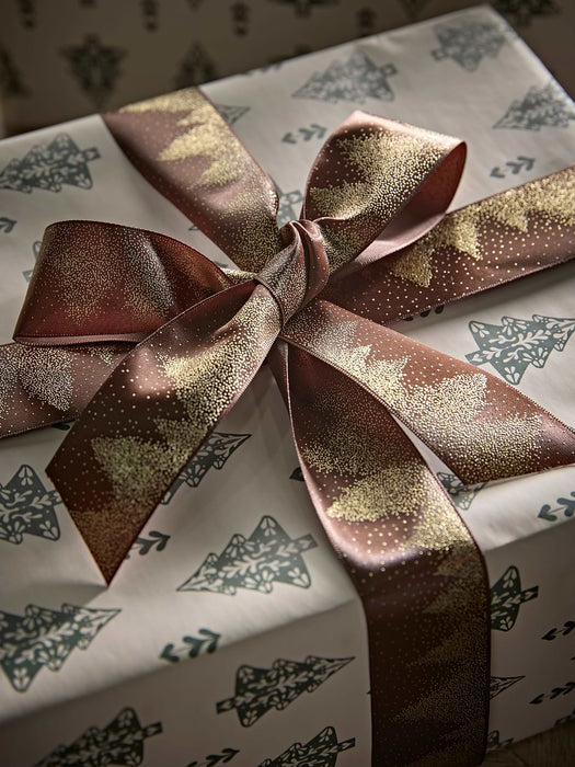 Festive Forest Ribbon - Clove 10m