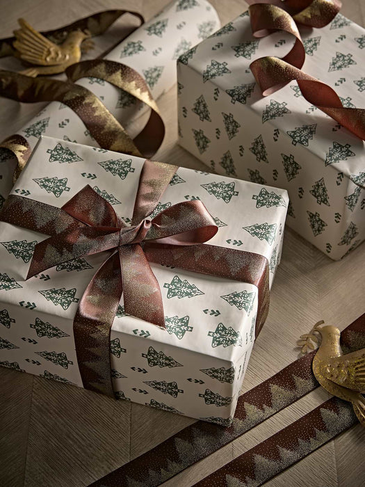 Festive Forest Ribbon - Clove 10m