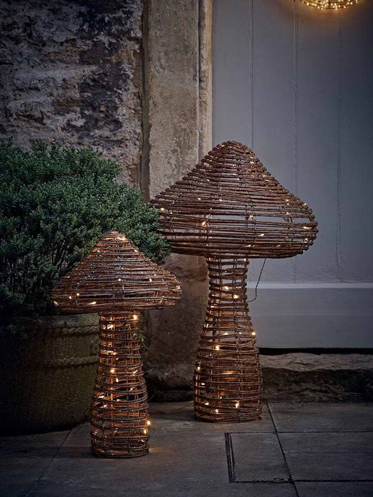 Soft Gold Faux Wicker Mushroom - Small