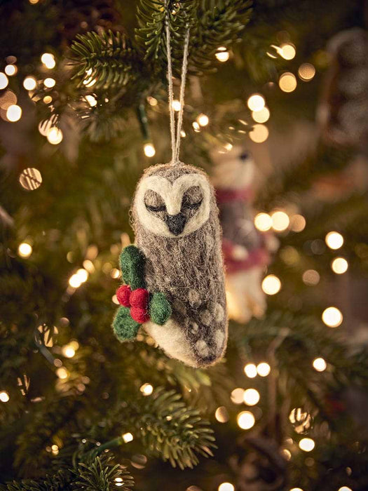 Winter Woodland Felt Owl